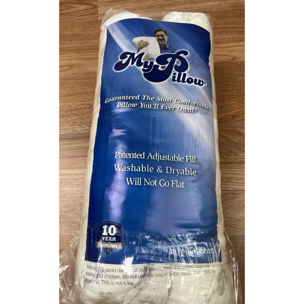 MyPillow Giza Pillow Size S/Q Standard/Queen, Lavender Piping- Extra Firm NEW